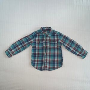 Carter’s Blue Plaid Flannel Shirt 3T